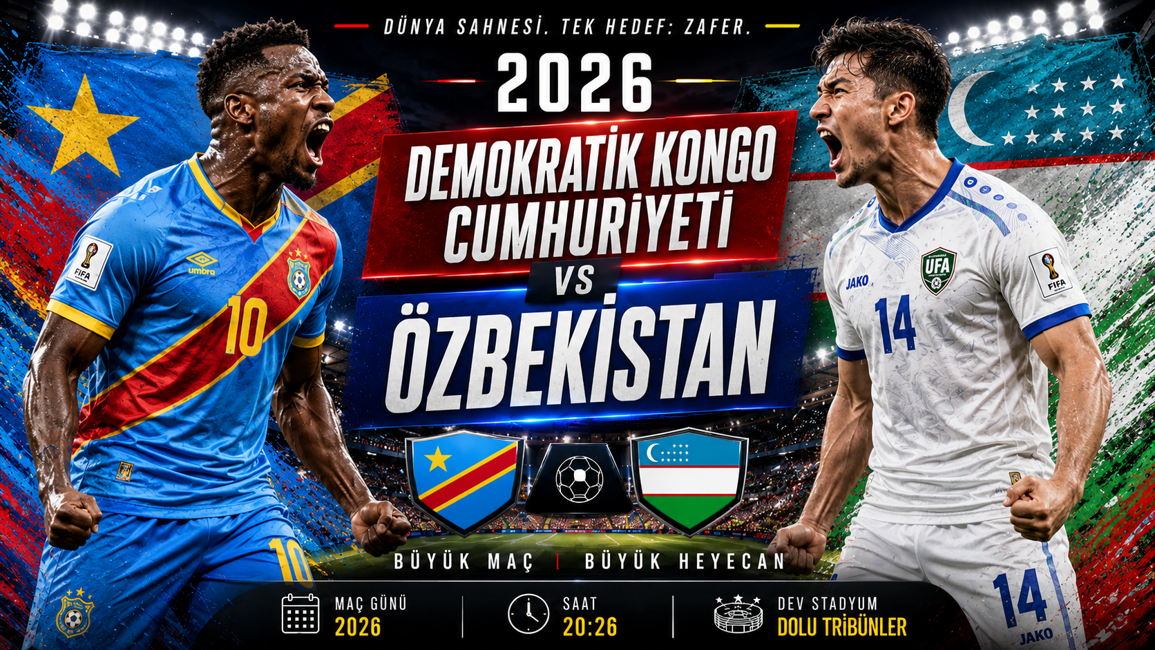 DR Kongo – Özbekistan: 2026 Dünya Kupası K Grubu Finalinde Atlanta’da Kritik Maç